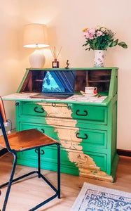 Vintage Bureau Project: How to Create Drawer Liners Using Chateau Wallpaper