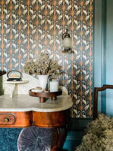 Create Chateau vibes with a Nouveau Heron wallpaper panel!