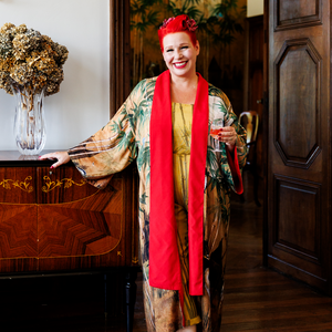 Bamboo Folly Reversible Silk Kimono